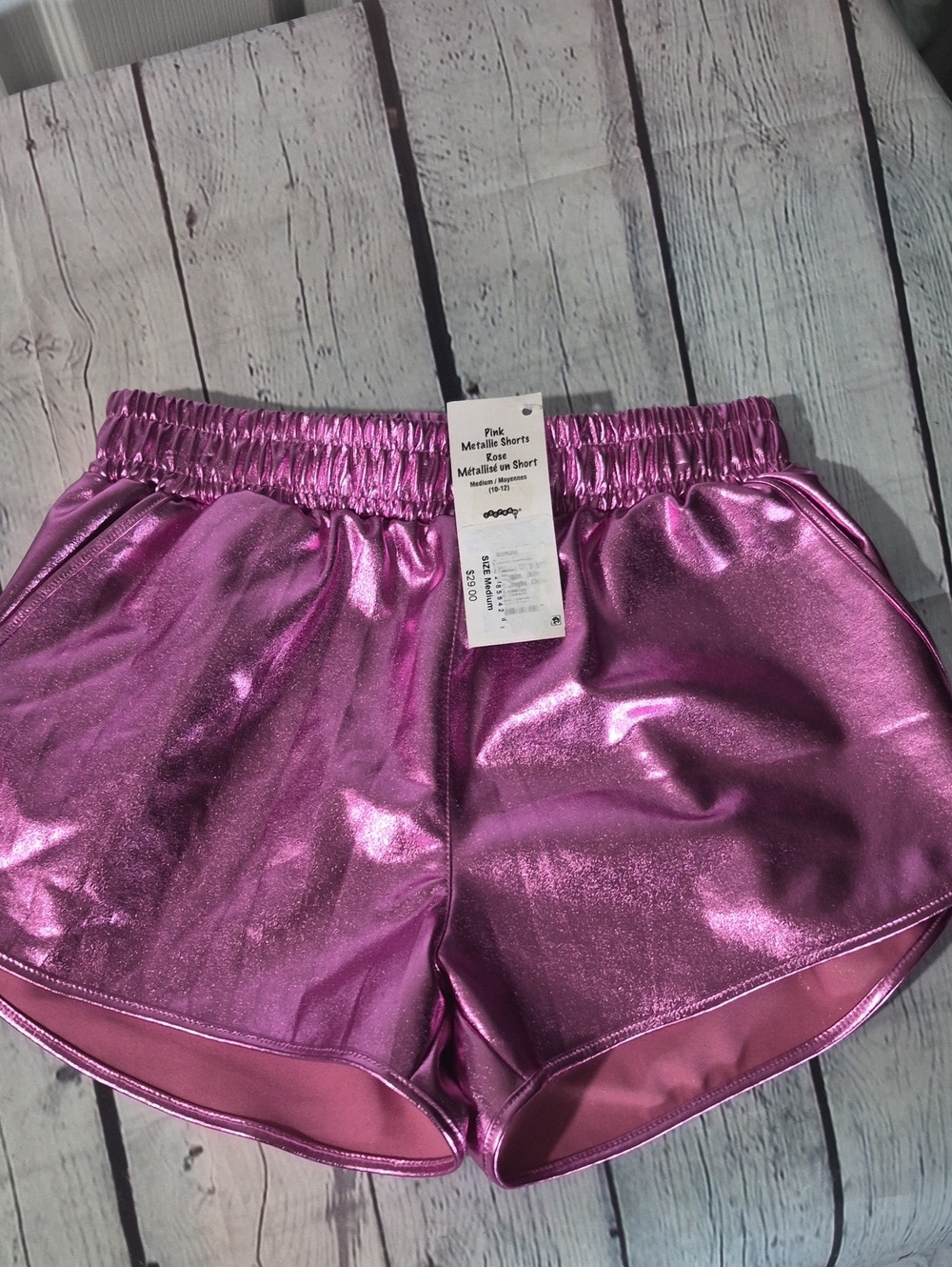 NWT Girls Metallic Shorts - By Iscream Size Medium 8/10